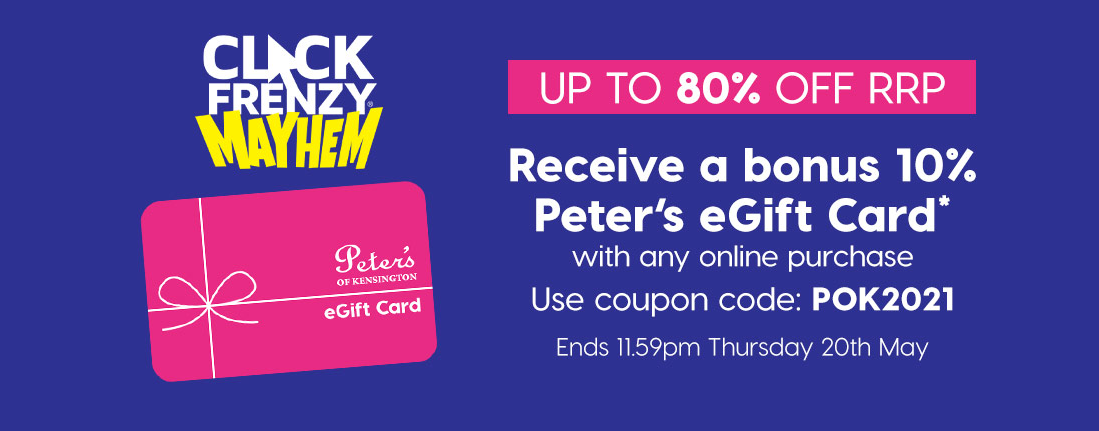Receive a Bonus 10% Peter's eGift card with any online purchase