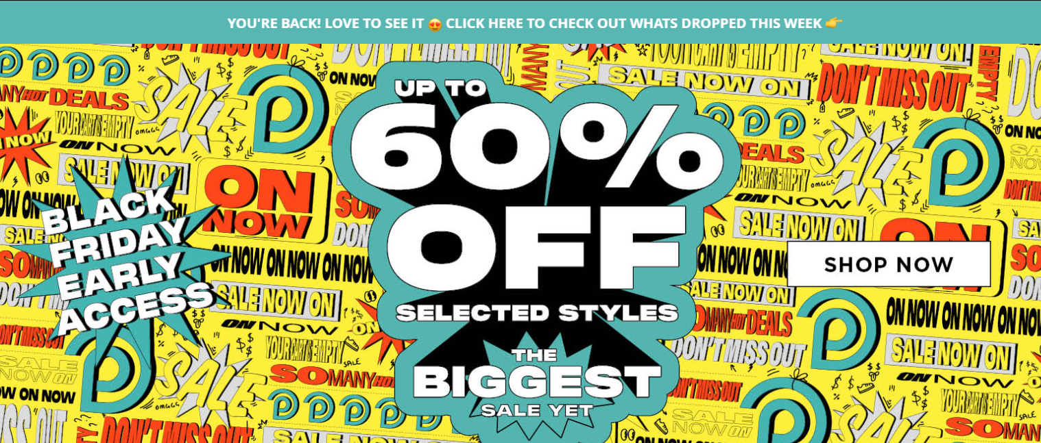 Platypus Black Friday Early sale up to 60% OFF on selected styles including boots, slides & more