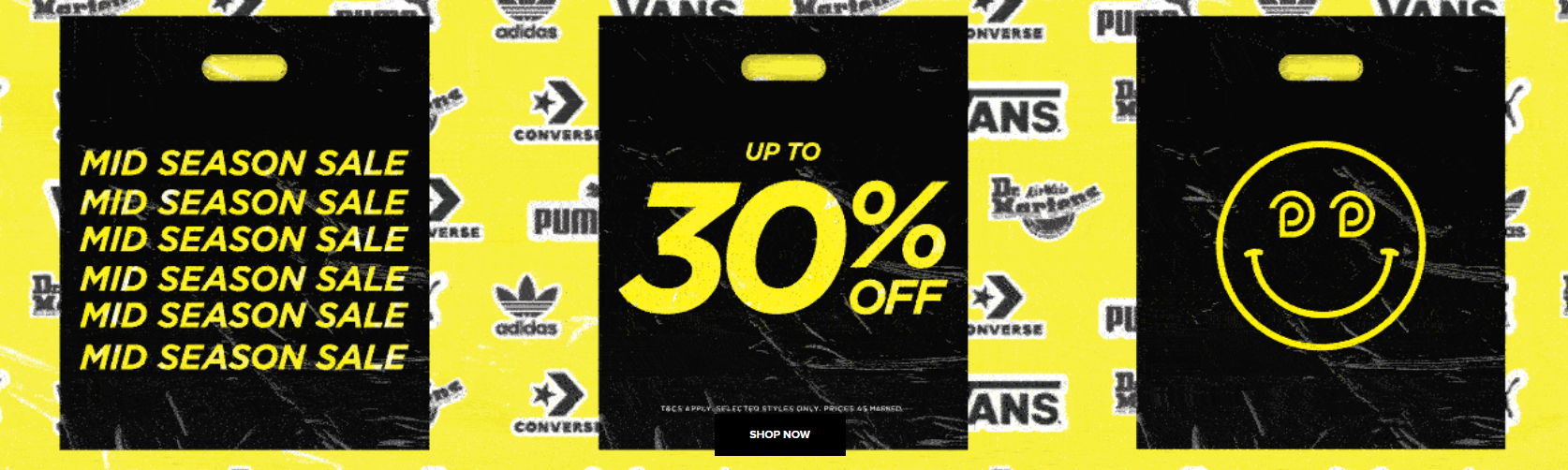Up to 30% OFF from Adidas, Converse, Skechers, & more Mid Season sale at Platyous Shoes.