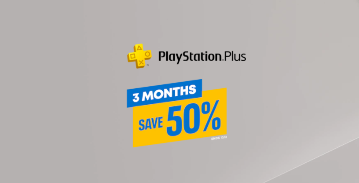 50% OFF on 3 month Sony PlayStation Plus subscription now $16.95