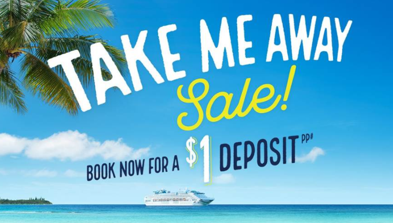 Book for just a $1 deposit per person plus receive up to $300 onboard spending money, per room
