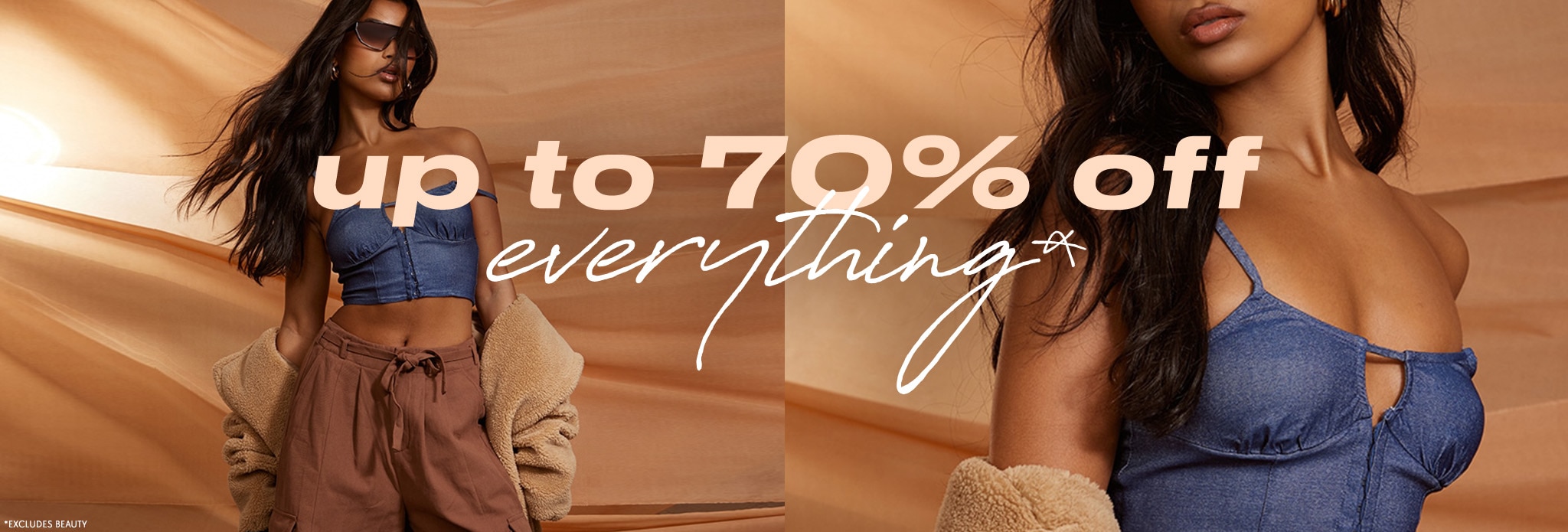 Save up to 75% OFF everything at Prettylittlething