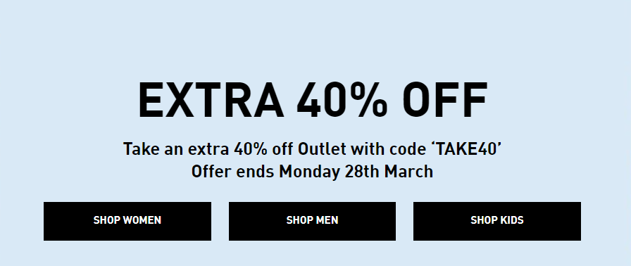 Puma extra 40% OFF on outlet styles for men, women & kids with promo code