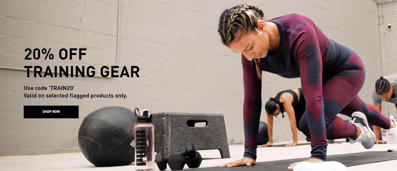 20% OFF training gear at Puma with promo code