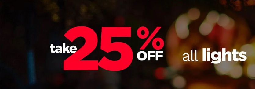 Pushys extra 25% OFF on all lights with coupon