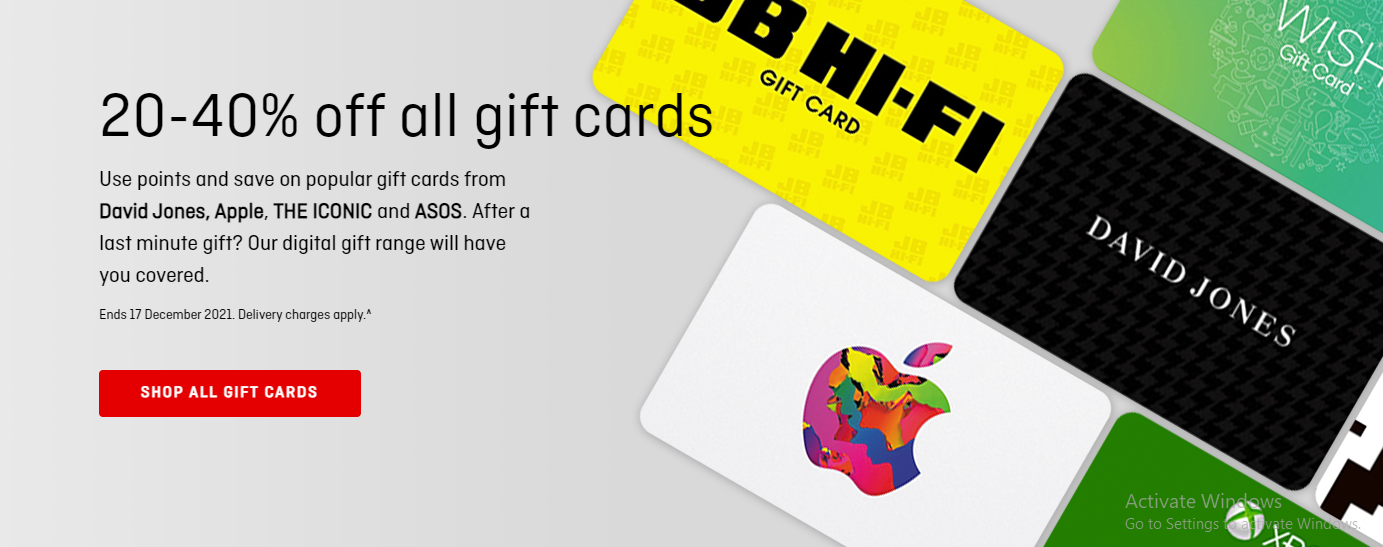 20-40% OFF on all gift cards from Apple, Xbox, Kathmandu & more at Qantas