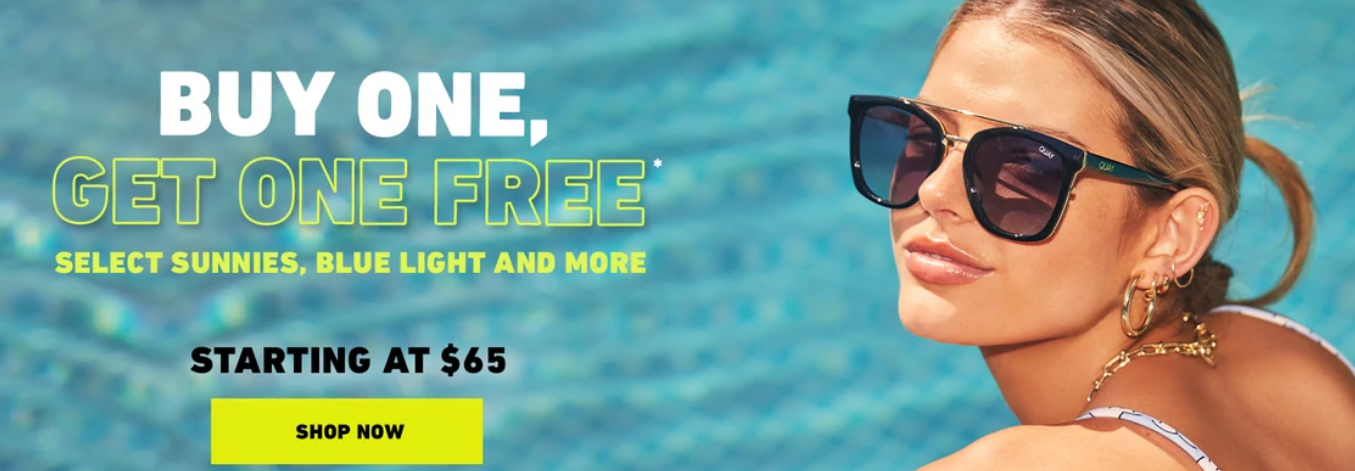 Buy one get one FREE on select sunnies, blue light & more