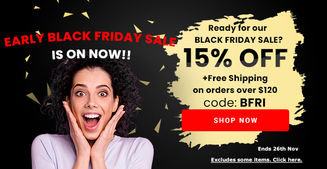 Early Black Friday sale extra 15% OFF + free shipping over $120 with discount code