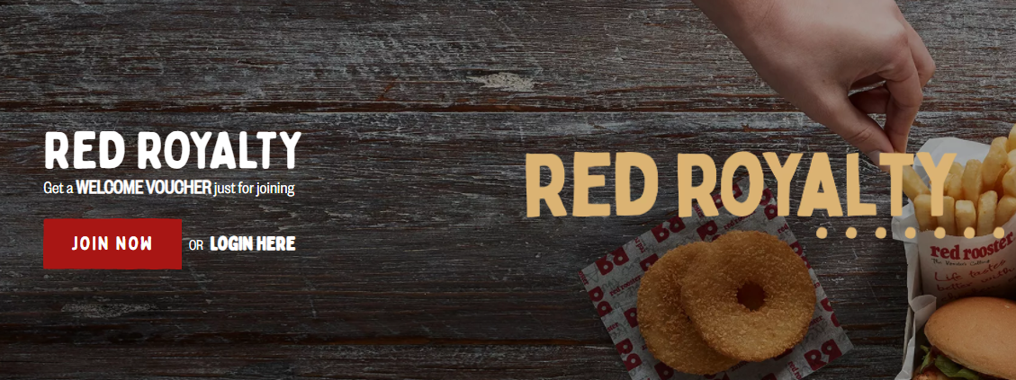 Get $5 Welcome Voucher when you join Red Royalty program at Red Rooster