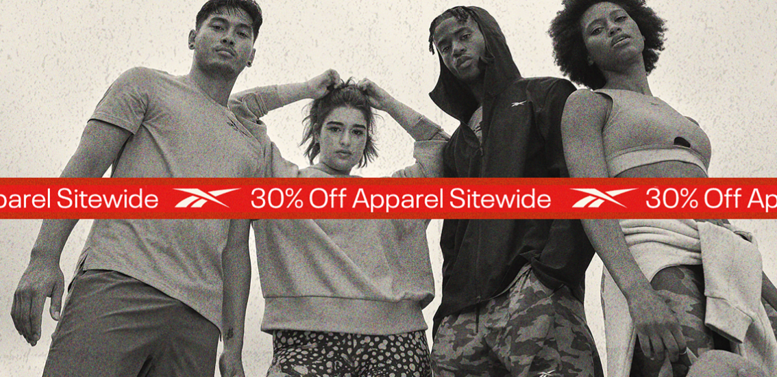 Reebok extra 30% OFF apparel sitewide with discount code