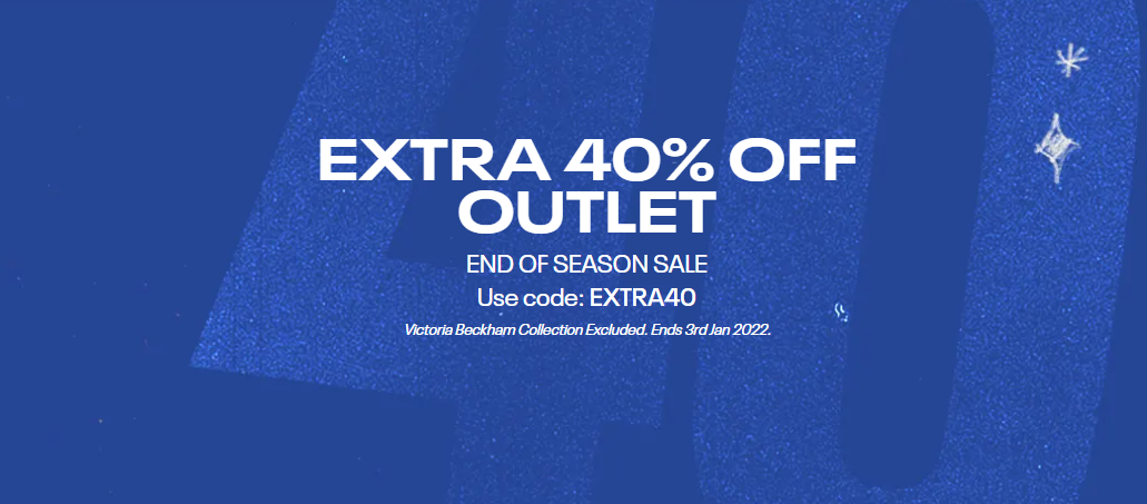 End of Season sale Extra 40% OFF on outlet items with Reebok promo code