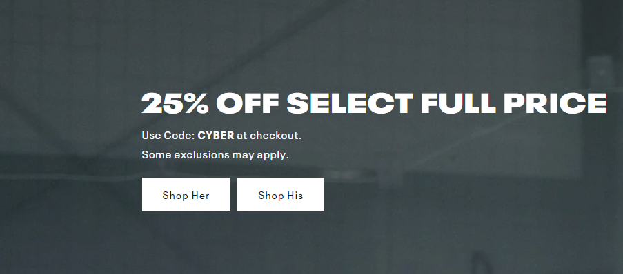 Reebok Cyber sale - Up to 70% OFF outlet +  Extra 25% OFF select full price styles with promo code