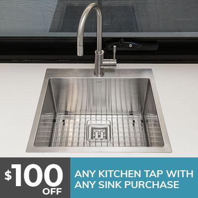 Get $100 discount when you buy any stainless steel sink