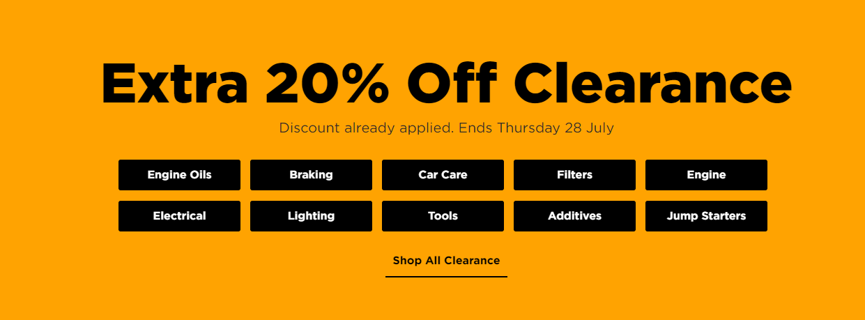 Extra 20% Off Clearance tools, car care, brakes & more at Repco