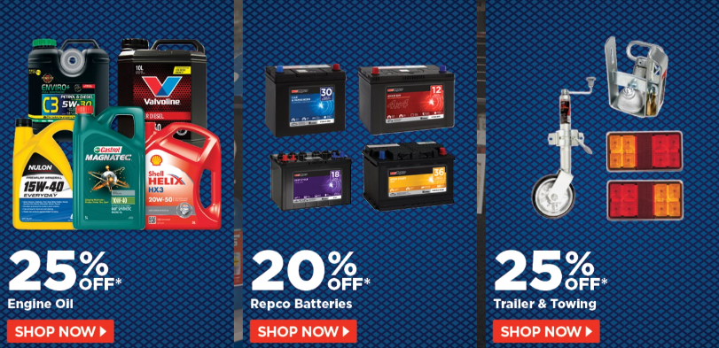 Repco Weekend sale up 25% OFF on engine oil, batteries and trailers