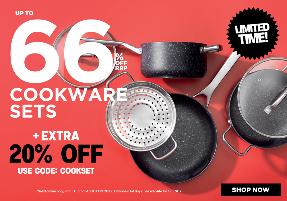 Up to 66% OFF RRP + extra 20% OFF on Cookware sets with coupon at Robins Kitchen