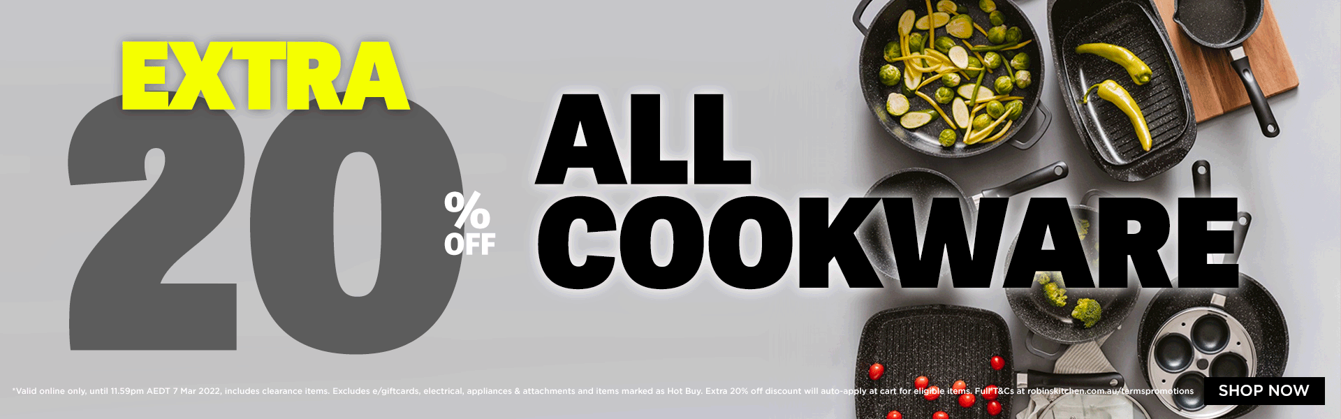 Robins Kitchen extra 20% OFF on all Cookware including Bacarat, Chasseur & more