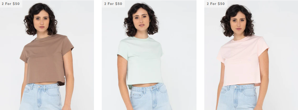 Shop Women's basics 2 for $50 at Rusty