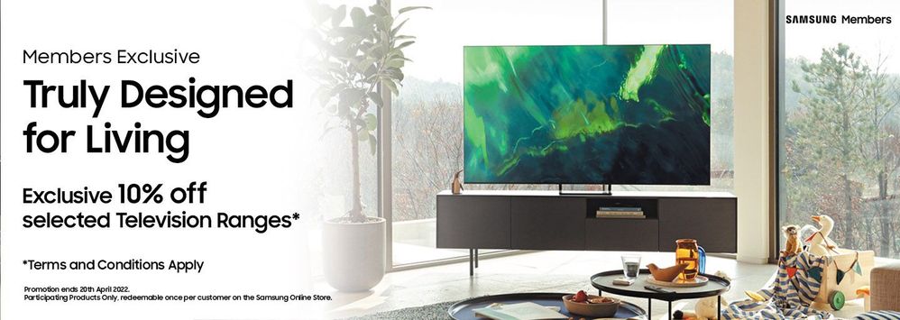Samsung Members Exclusive 10% Off on selected television ranges, 5% OFF Samsung Galaxy A53 5G