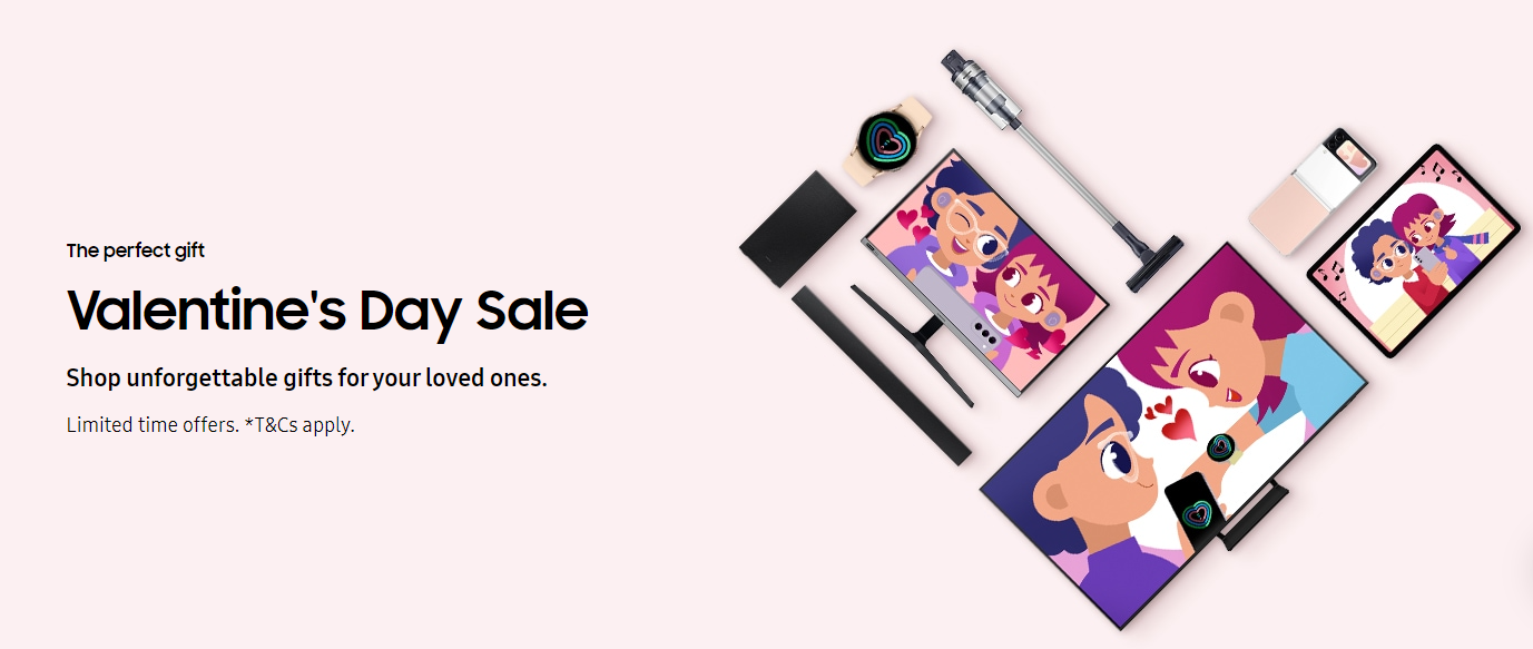 Samsung Valentine's Day Sale 5% cashback, Bonus Watch Band, up to 20% OFF on Galaxy Tab S7 & more