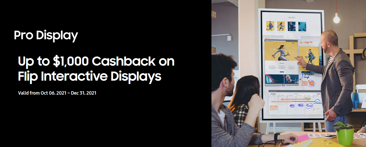 Get up to $1000 cashback on Flip interactive displays at Samsung