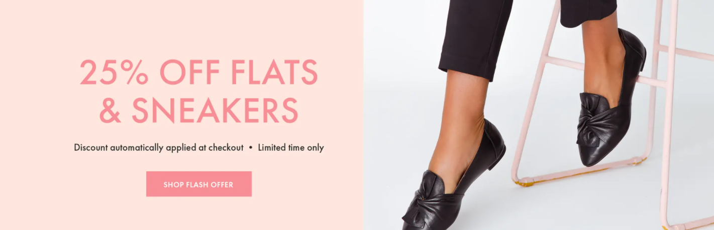 Save 25% OFF on flats & sneakers