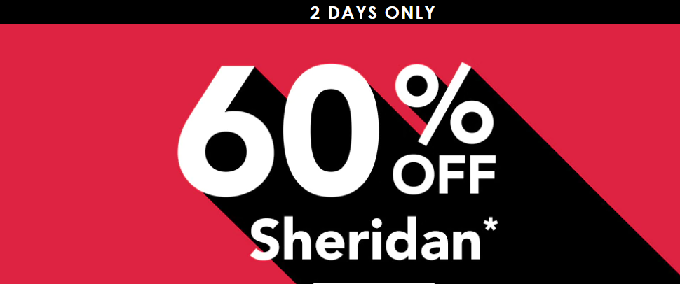 Sheridan Outlet: 60% OFF sheet sets, bed covers, Luxury towel range, Free shipping $150+