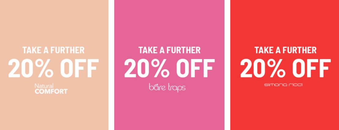 Take a Further extra 20% OFF on selected brands