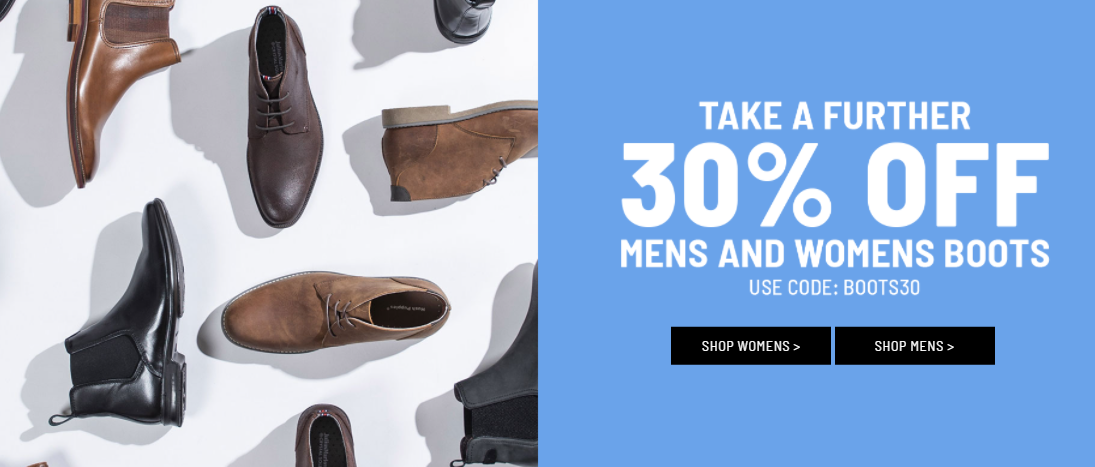 Take a further 30% OFF on boots