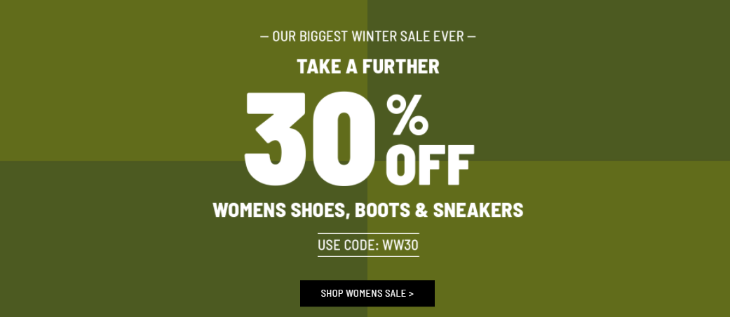 Further extra 30% OFF on women footwear