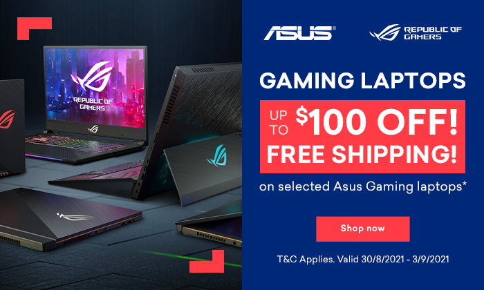 Get up to $100 OFF on selected Asus gaming laptops
