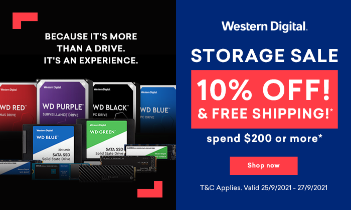 Take 10% OFF & free shipping on Western Digital drives(min. spend $200)