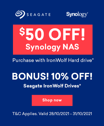 Get $50 OFF on selected Synology NAS + bonus 10% OFF Iron Wold Hard drive
