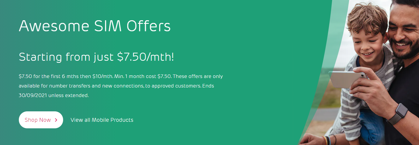 Get SIM only offers from just $7.50/mth.
