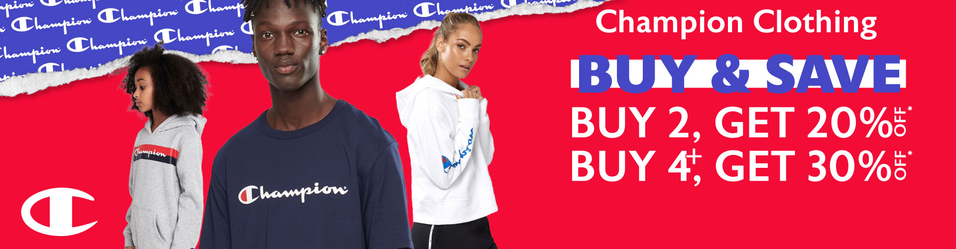 Spend & save - up to 30% OFF on Champion clothing