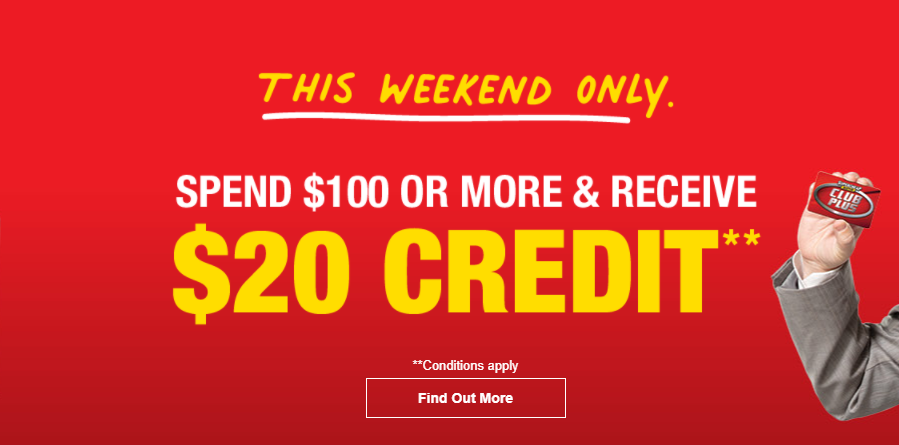 Supercheap Auto $20 credit when you spend $100 or more(Club members only)