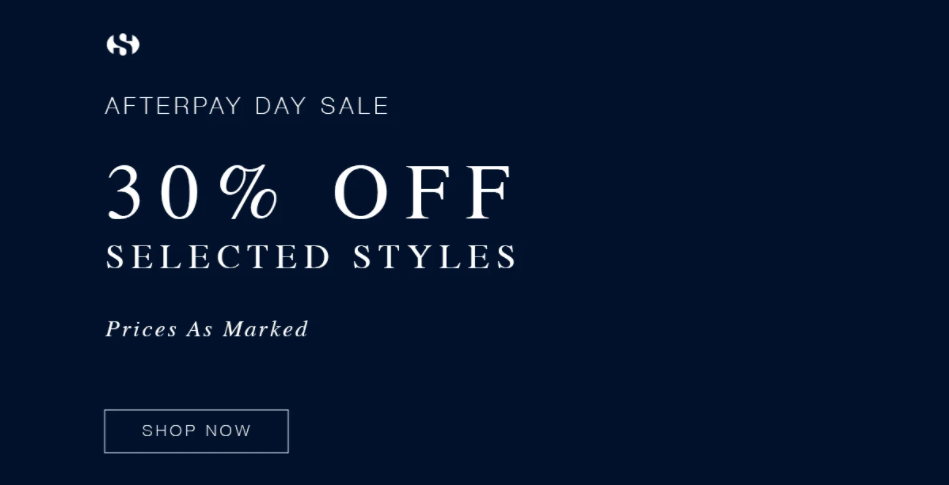 Afterpay Day sale - 30% OFF on selected styles
