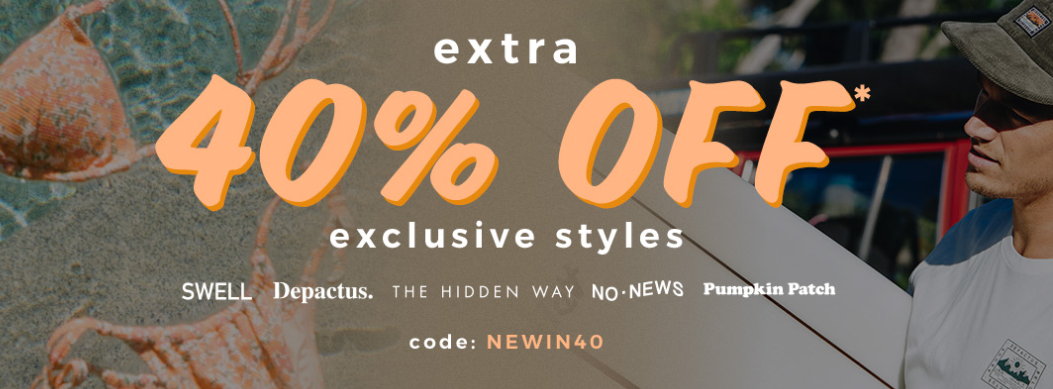 Surfstitch extra 40% OFF on exclusive styles with discount code