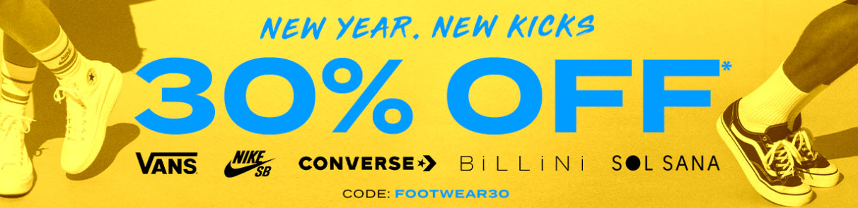 Surfstitch Summer sale extra 30% OFF on Vans, Converse, Billini & more with coupon