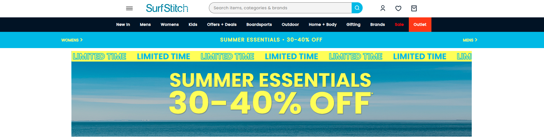 30-40% OFF Summer essentials for men, women & kids @ Surfstitch, Free delivery $75+