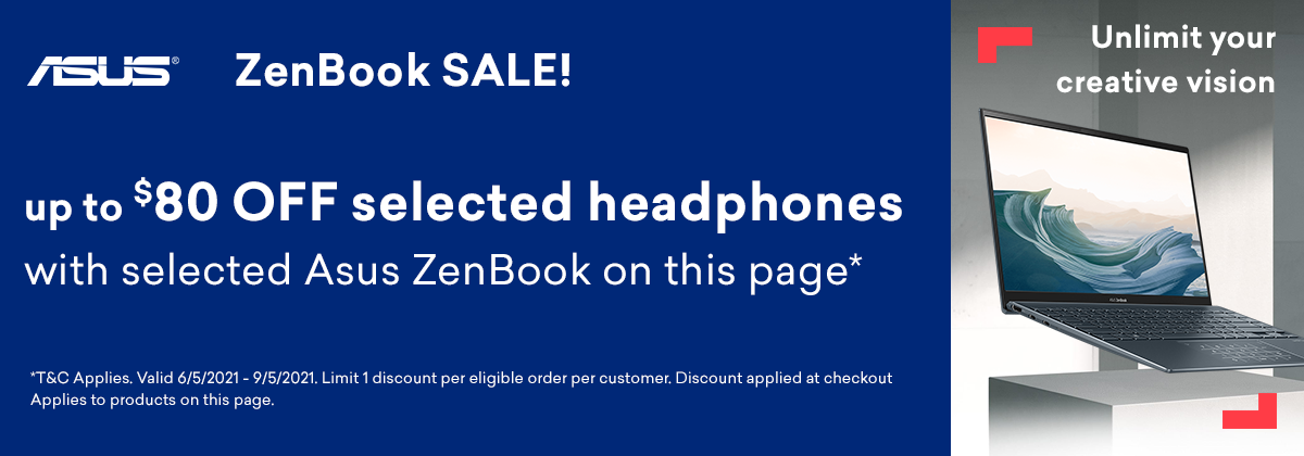Save up to $80 OFF on seleced headphones with Asus ZenBook purchase
