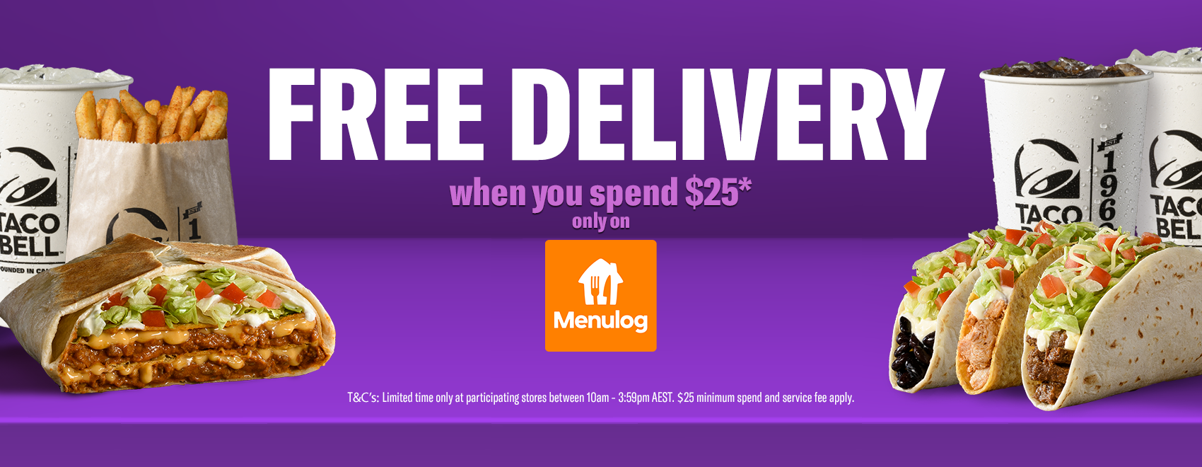 Free delivery on Taco Bell orders via Menulog[min. spend $25]
