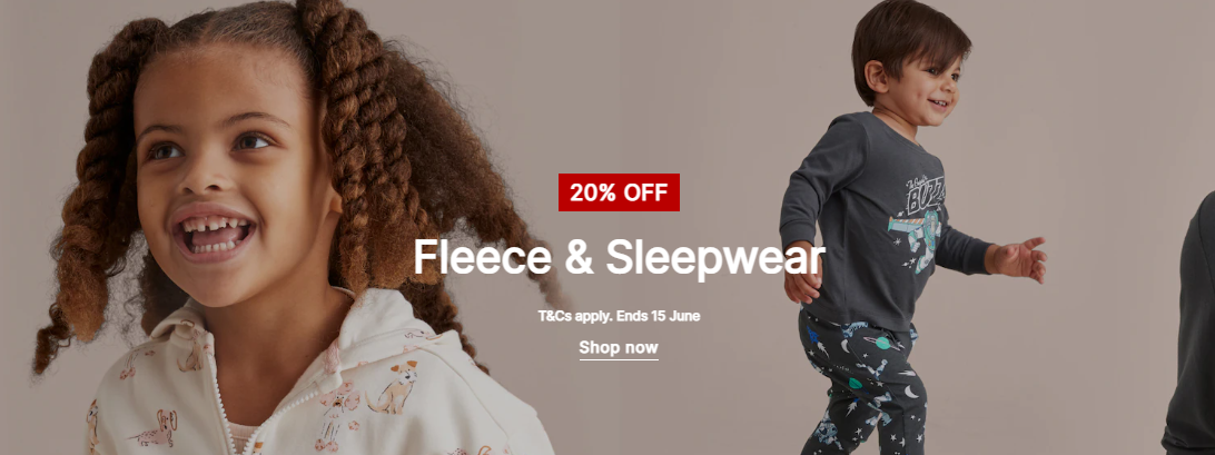20% OFF fleece and sleepwear at Target