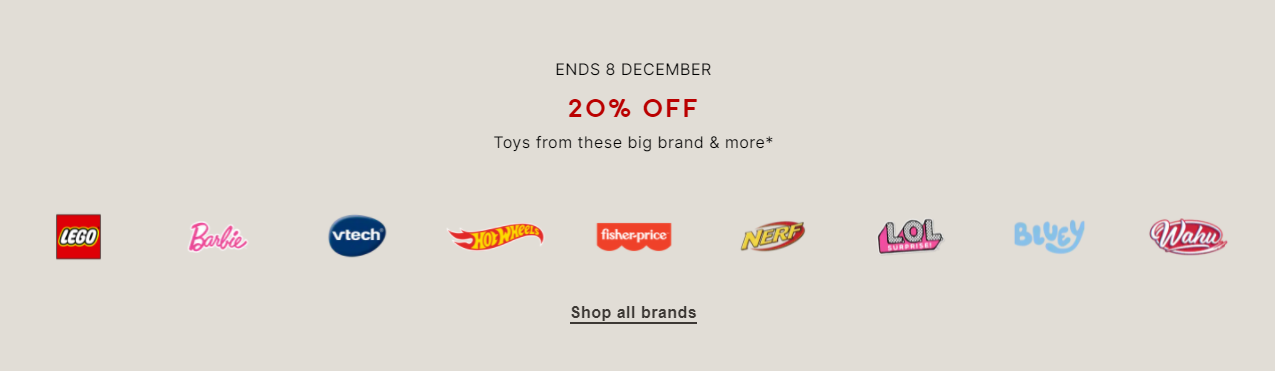 Target 20% OFF on toys from big brands like Lego, Vtech, Fisher-Price, Nerf & more