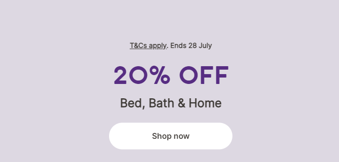 Target Flash sale - 20% OFF on bed, bath and home items