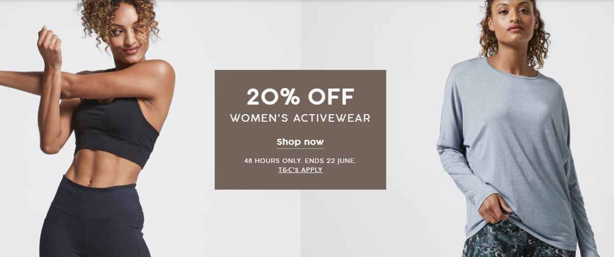 20% OFF women's activewear at Target