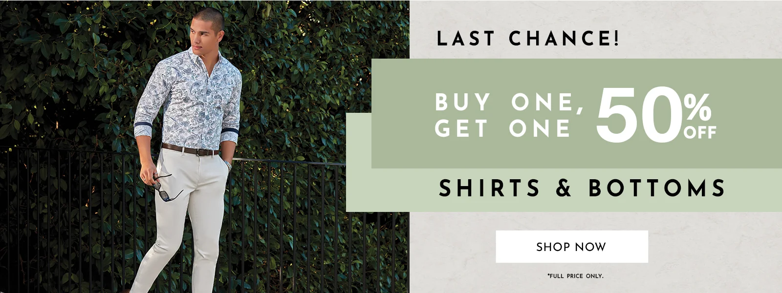 Buy 1 get 1 50% OFF on all shirts & bottoms at Tarocash