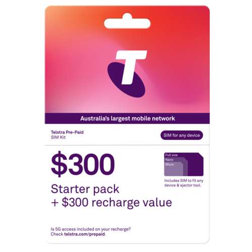 Get $50 off $300 Pre-Paid SIM now $250 with 200GB at Telstra