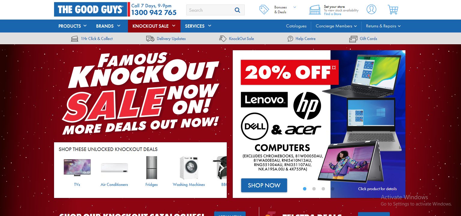 The Good Guys Knock Out sale up to 20% OFF on laptops, gaming, appliances & more.
