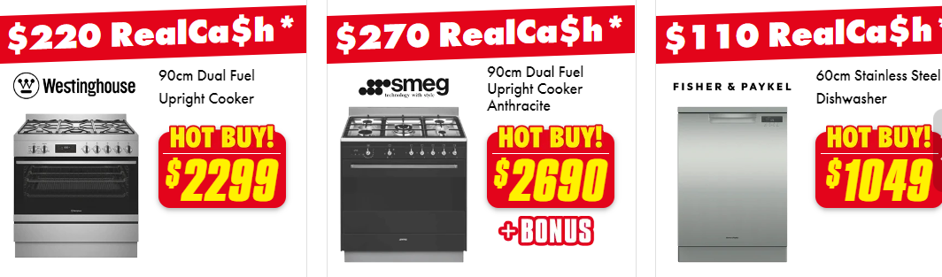 Get up to $500 Real cash with dishwashers and cooking appliances at The Good Guys
